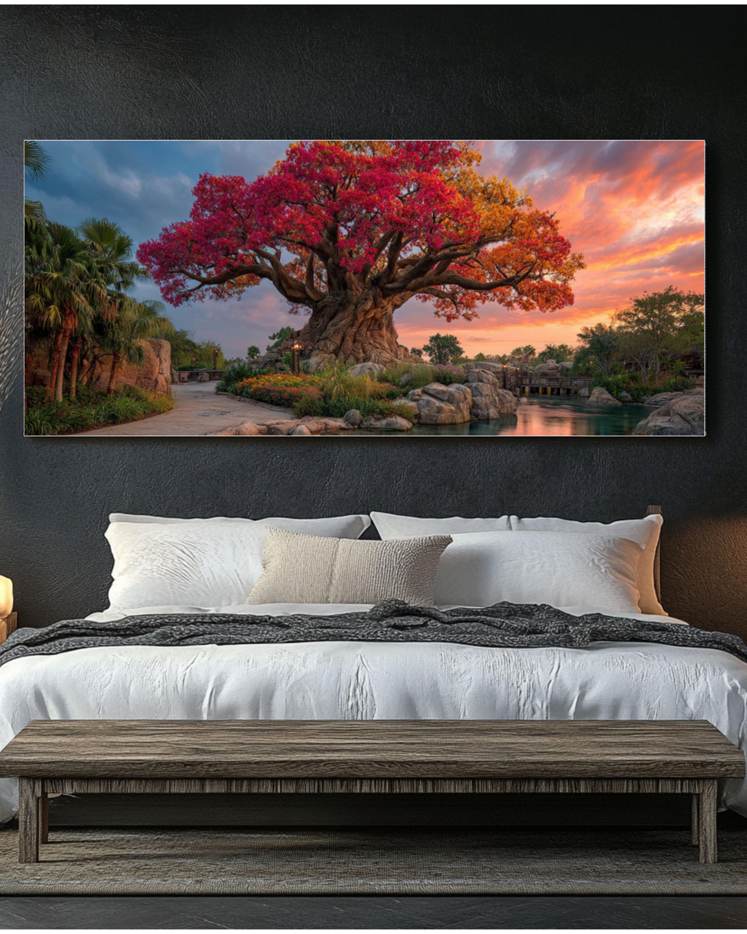 Tree of Life Canvas Art | Vibrant Oasis Landscape