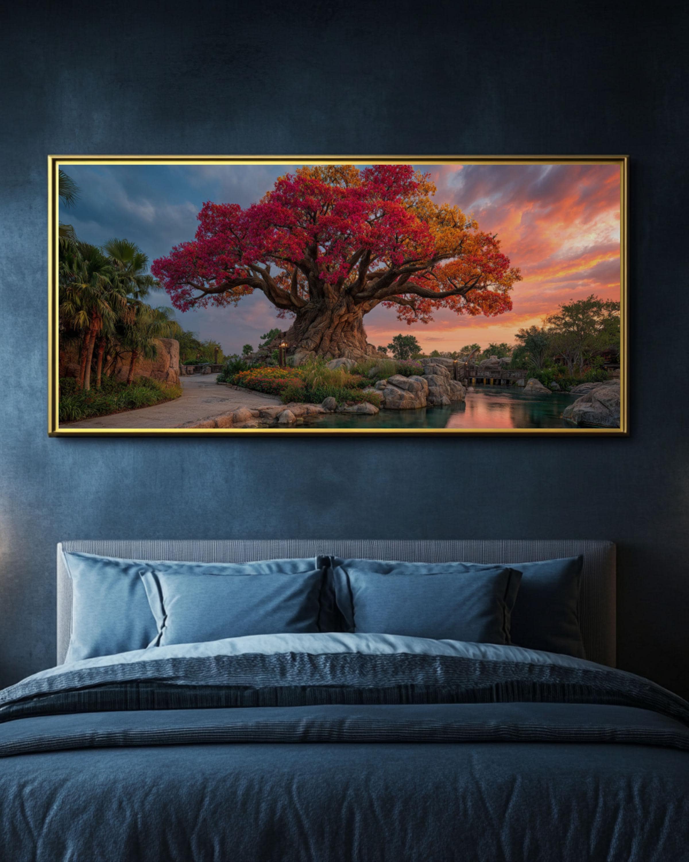 Tree of Life Canvas Art | Vibrant Oasis Landscape