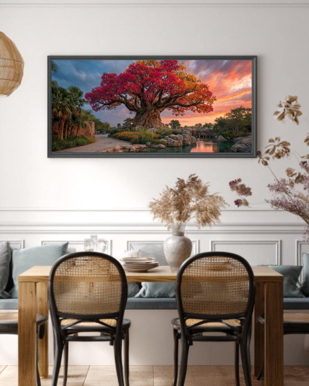 Tree of Life Canvas Art | Vibrant Oasis Landscape