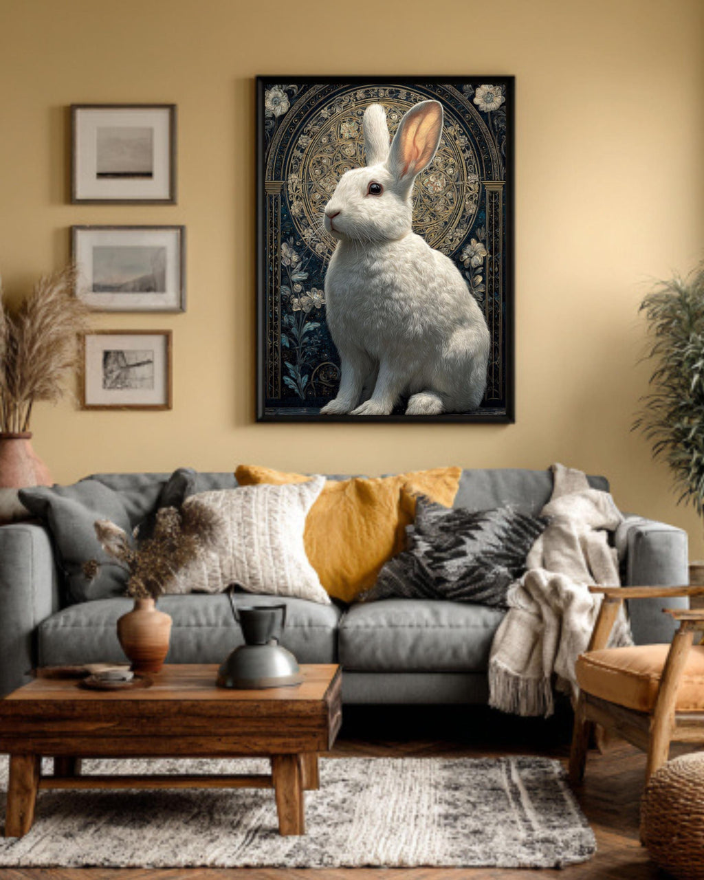 White Rabbit Portrait | Pastel Floral Arch