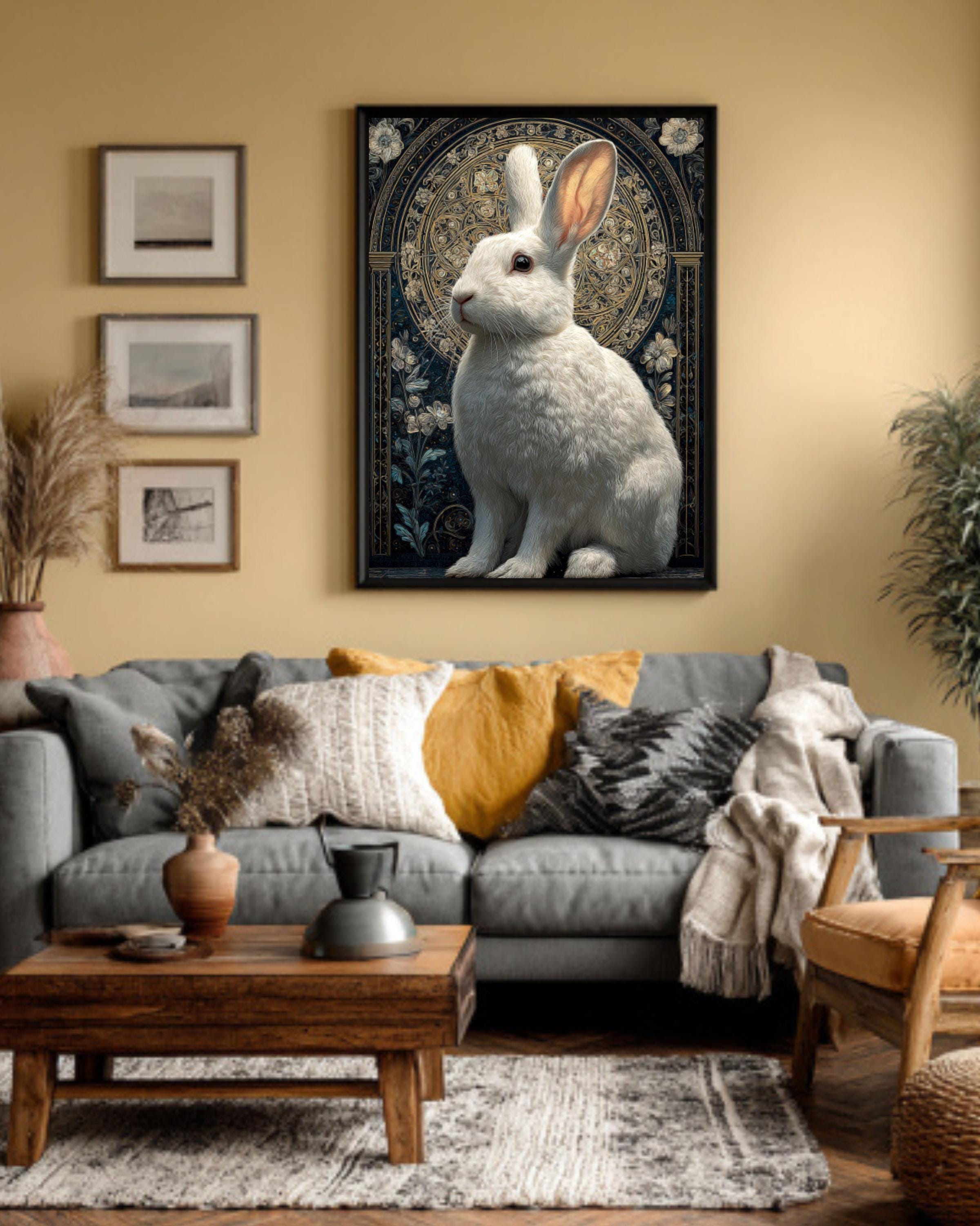 White Rabbit Portrait | Pastel Floral Arch