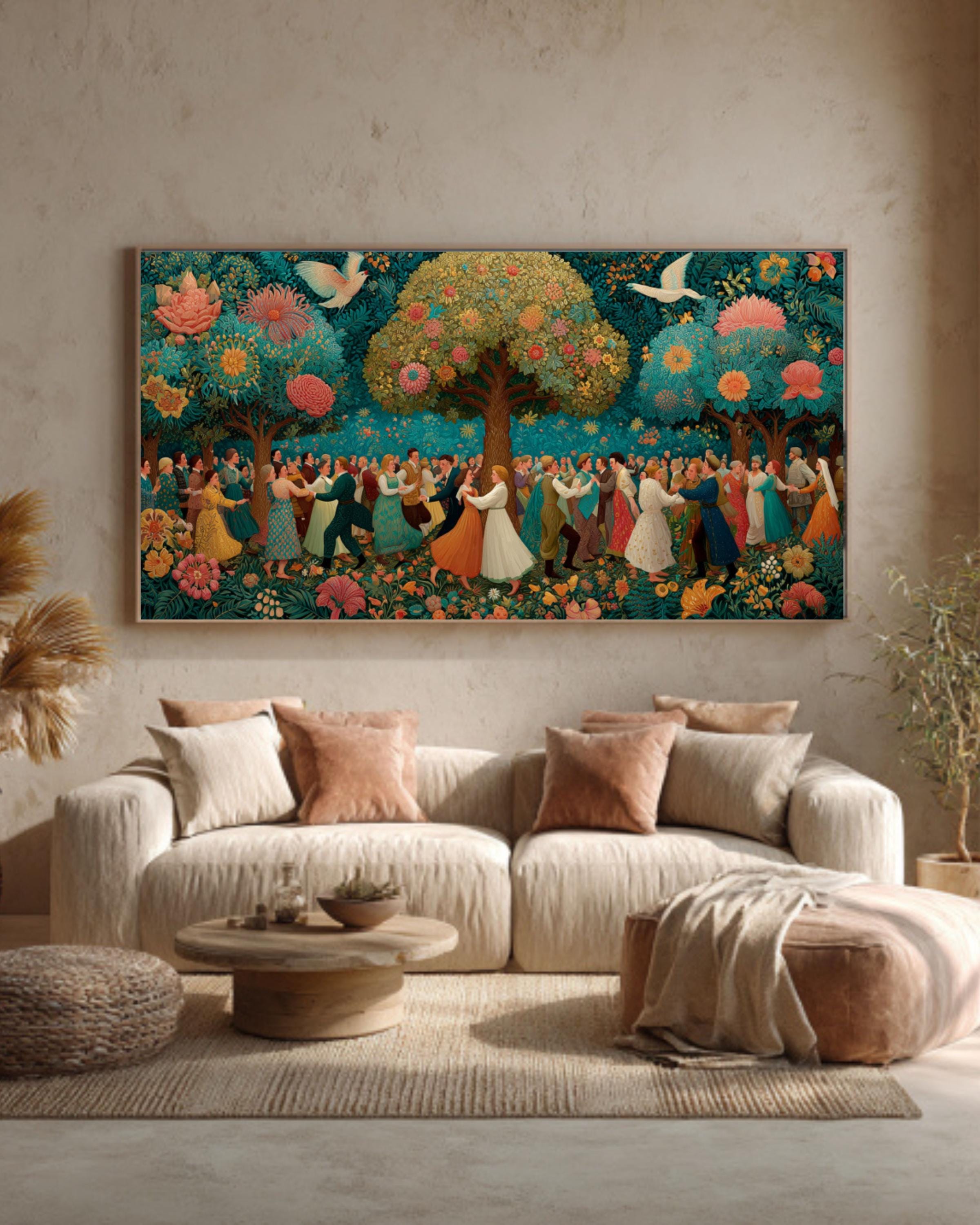 Shabbat Celebration Canvas Art | Singing & Dancing
