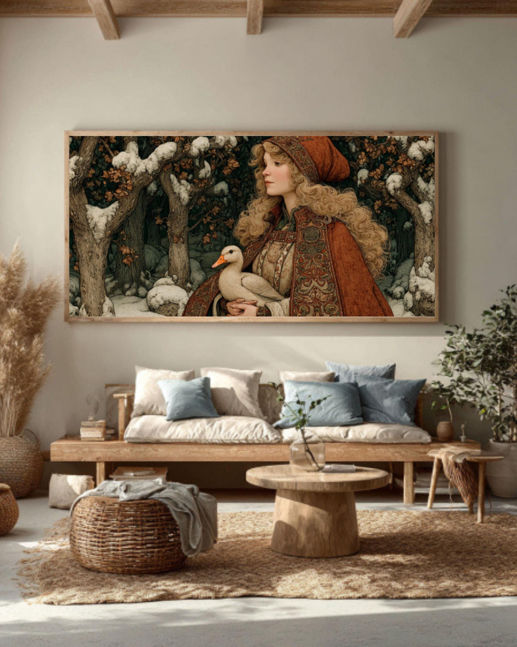 Witch and Cat Moonlight Canvas Print | Gothic Fantasy