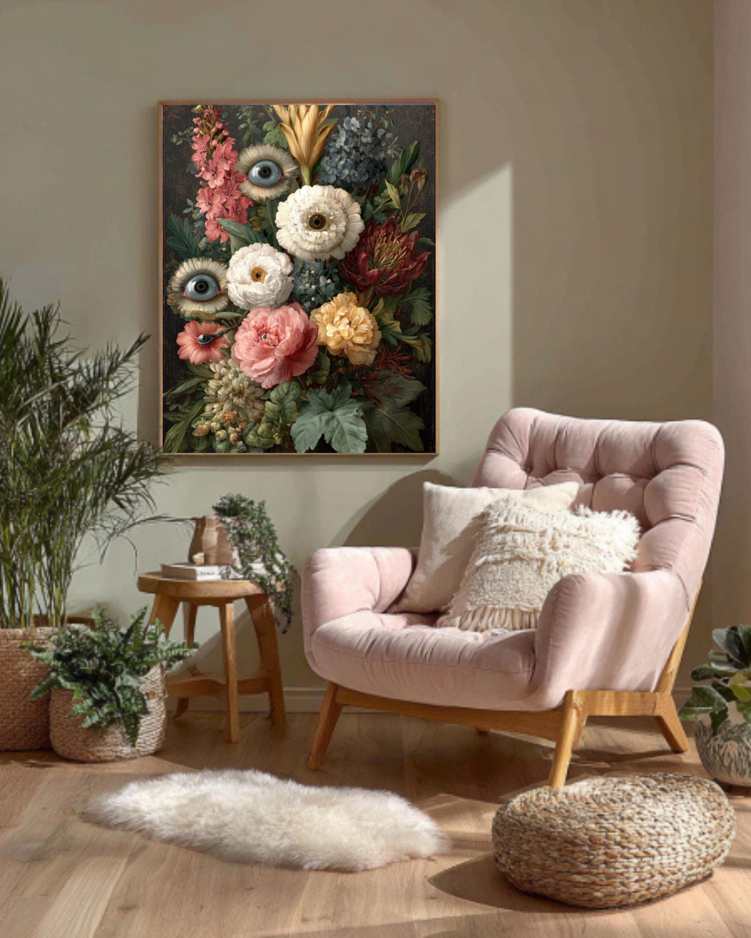 Victorian Eye Flower Art | Dark Gothic