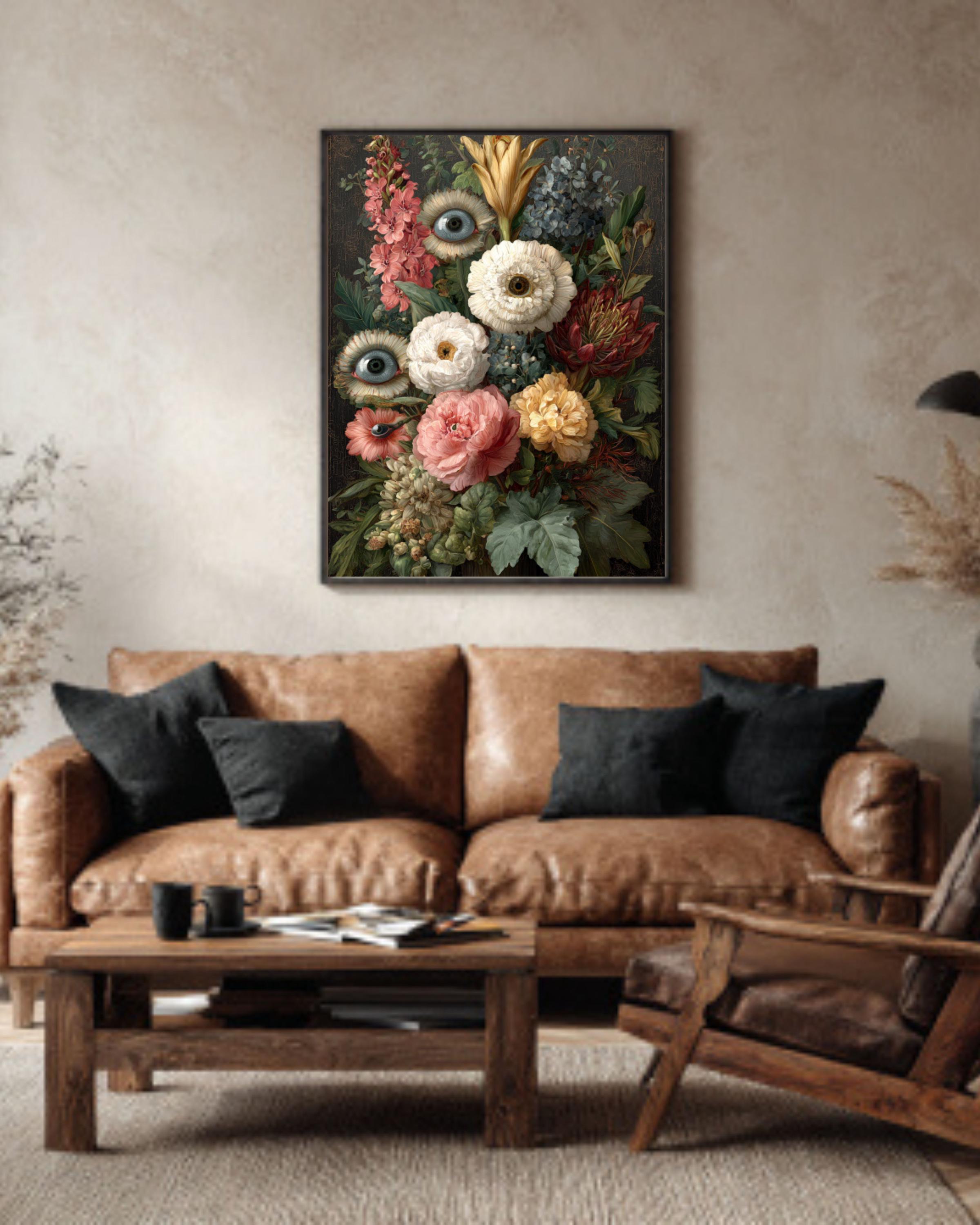 Victorian Eye Flower Art | Dark Gothic