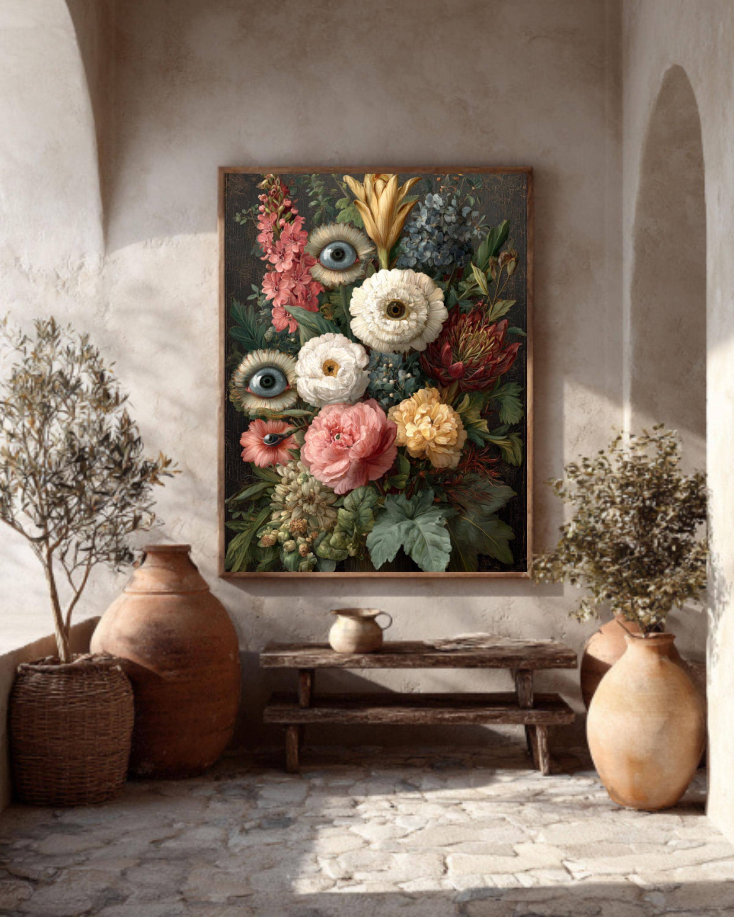 Victorian Eye Flower Art | Dark Gothic