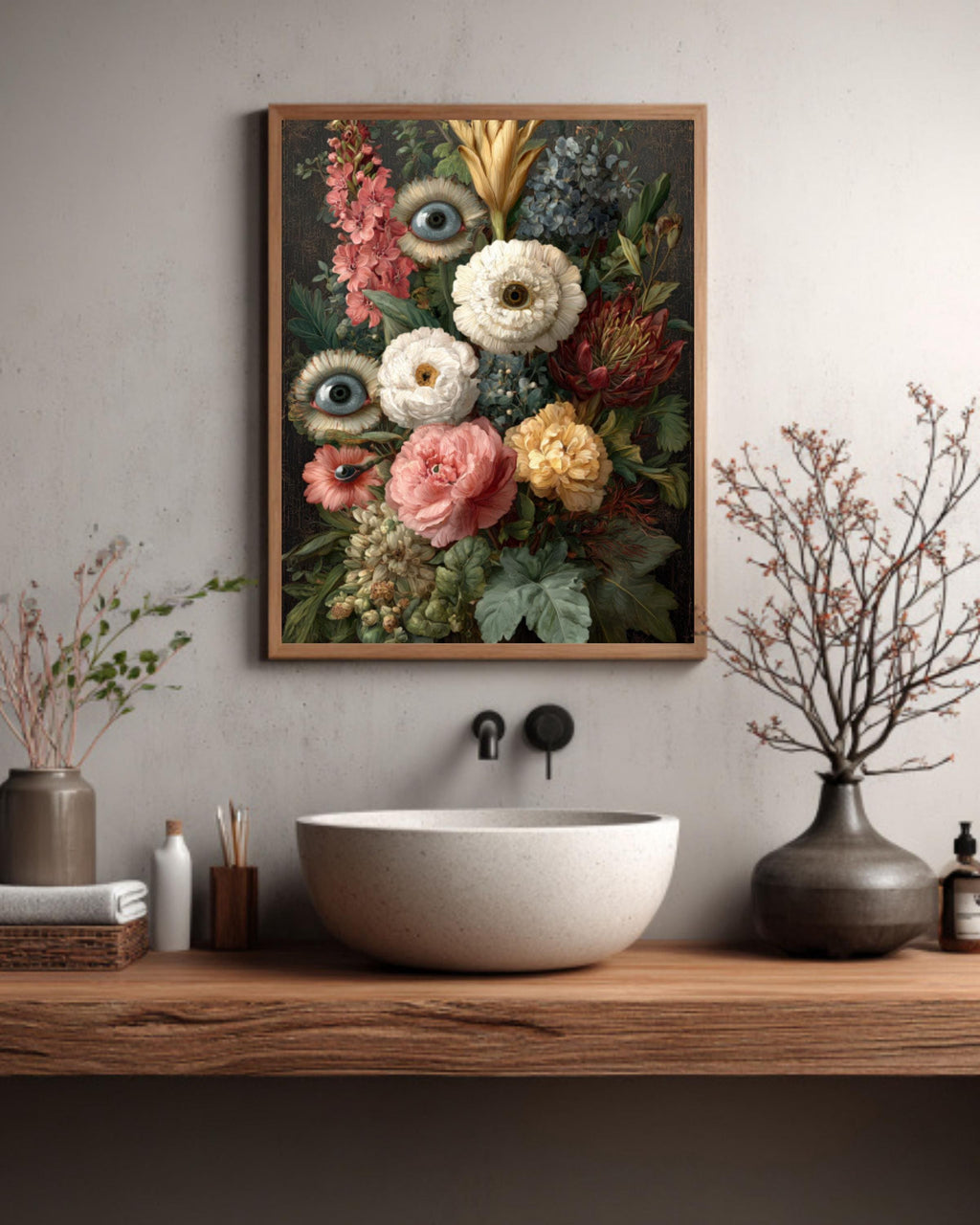 Victorian Eye Flower Art | Dark Gothic