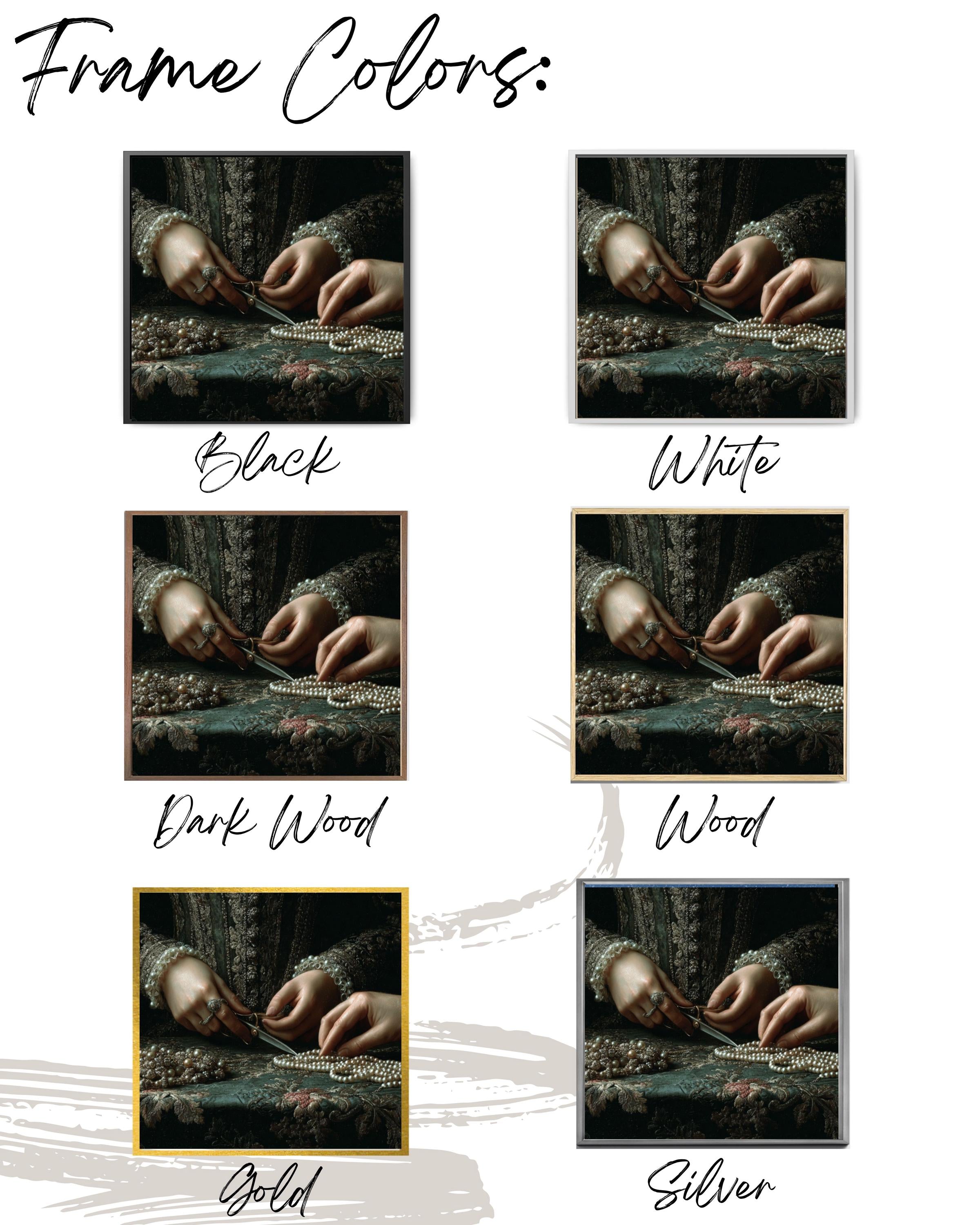 Baroque Hands Cutting Beads Art Print â€“ Gothic Home Wall Decor Canvas Wall Art Print – Premium Home Decor