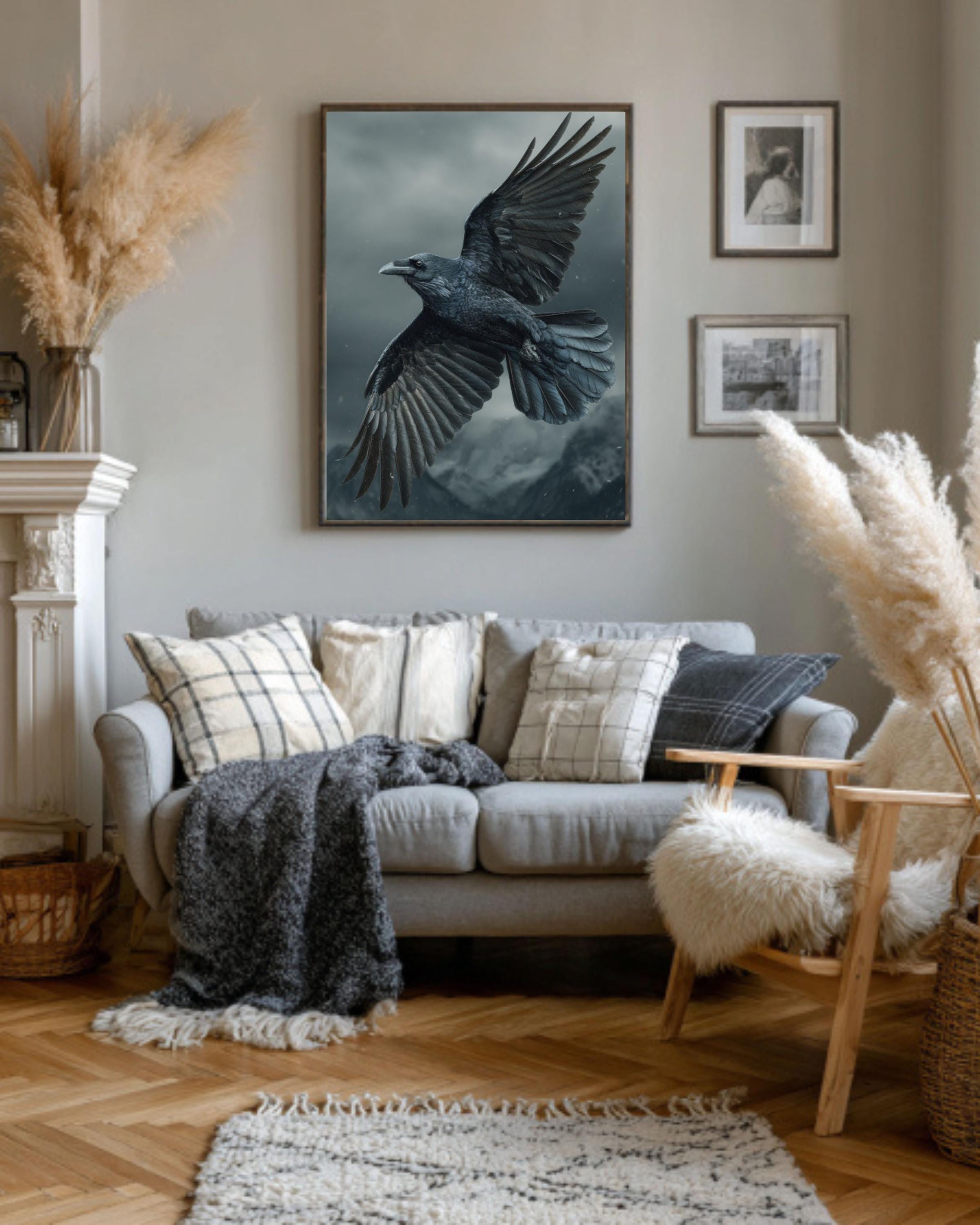 Mystic Raven Art Print | Dark Fantasy Storm