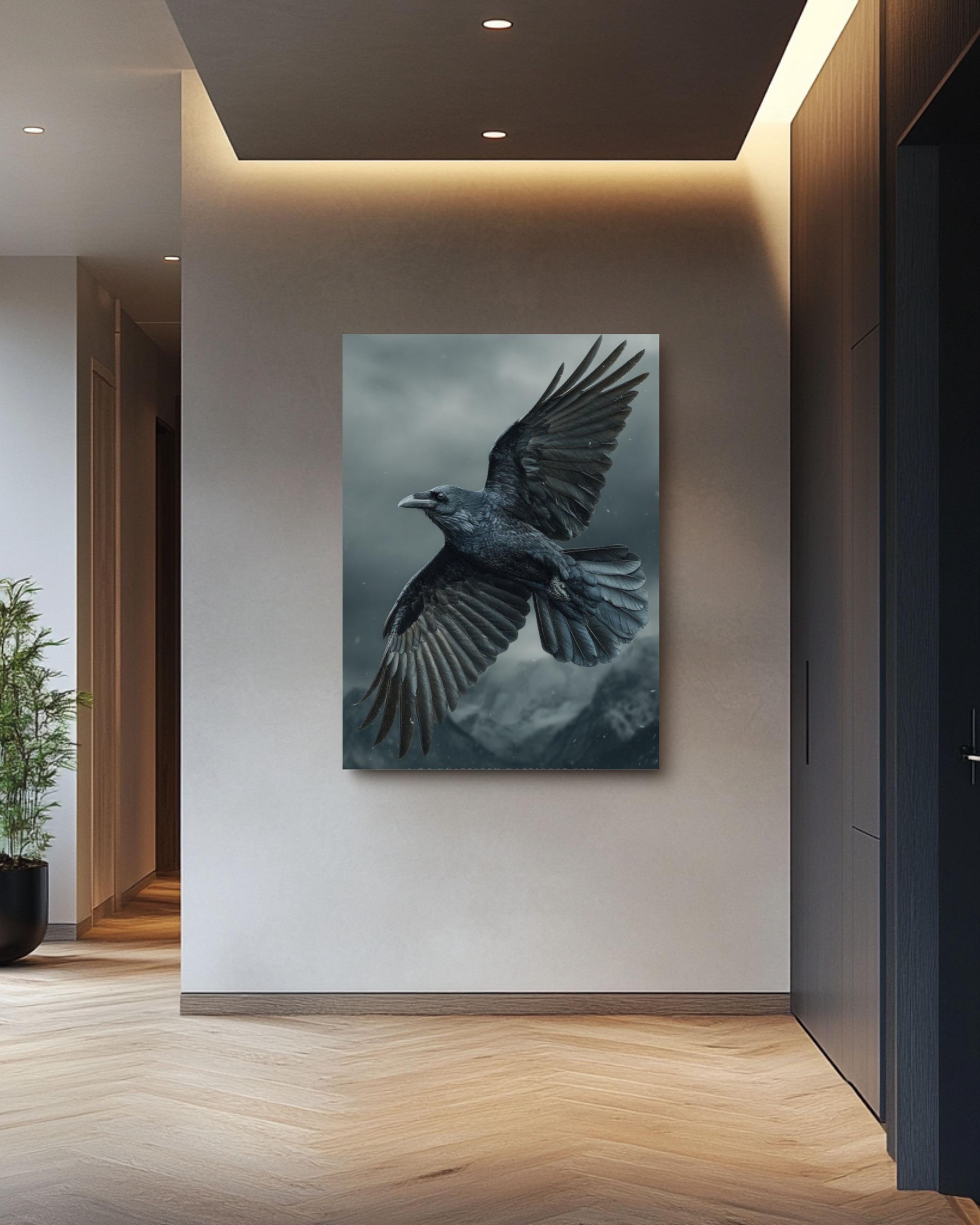 Mystic Raven Art Print | Dark Fantasy Storm