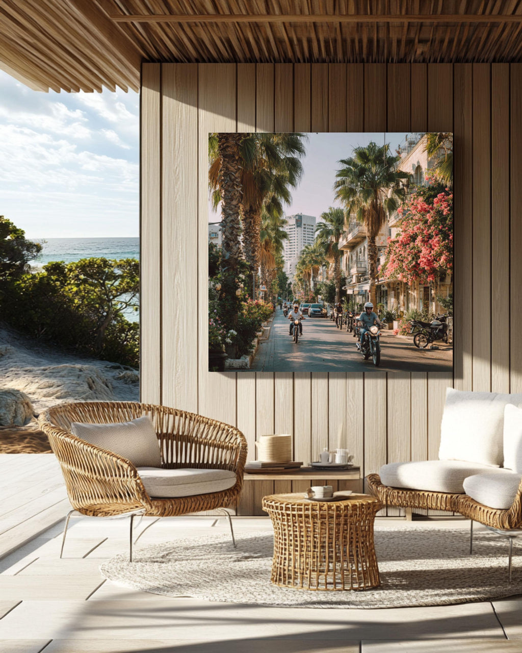 Tel Aviv Street Photography Print | Palm Trees, Urban Scene