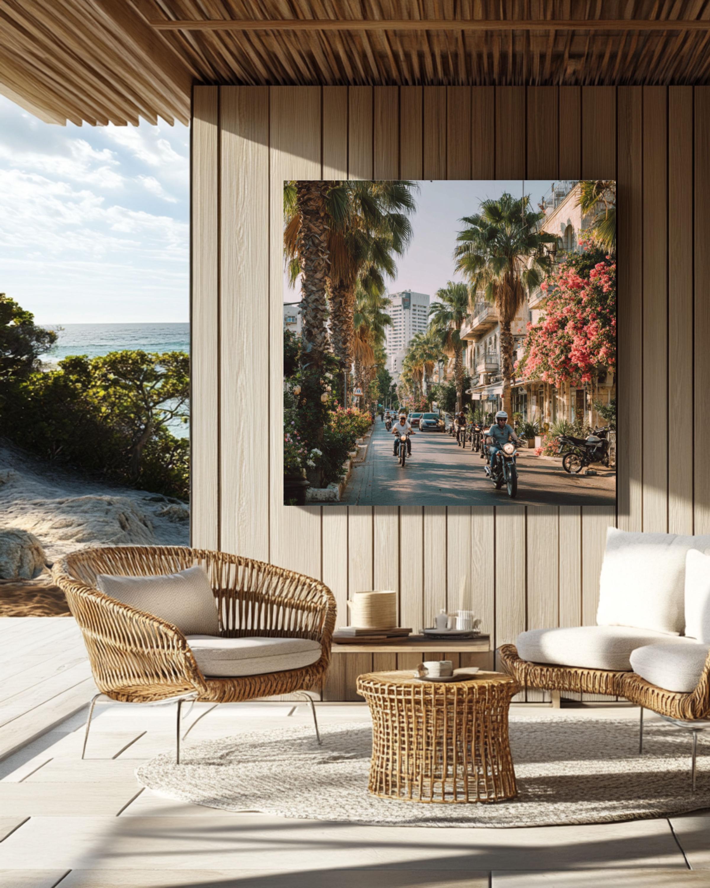 Tel Aviv Street Photography Print | Palm Trees, Urban Scene