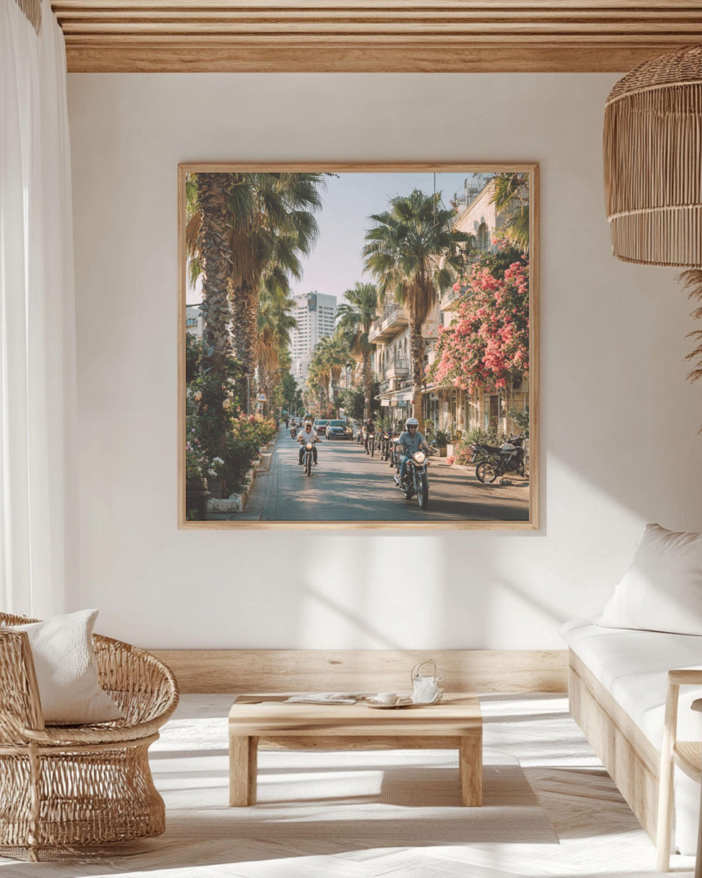 Tel Aviv Street Photography Print | Palm Trees, Urban Scene