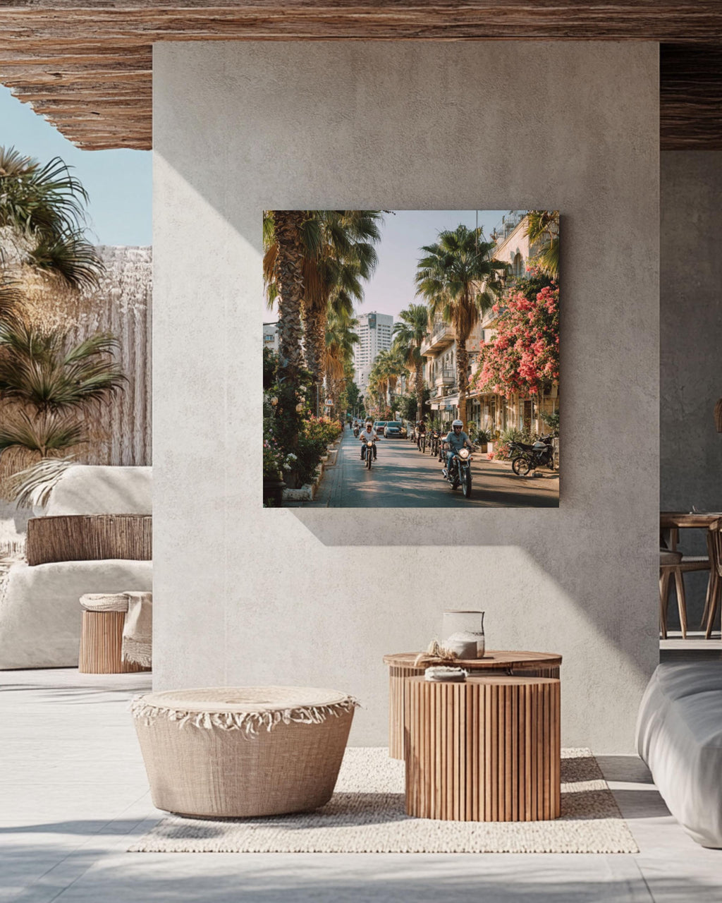 Tel Aviv Street Photography Print | Palm Trees, Urban Scene