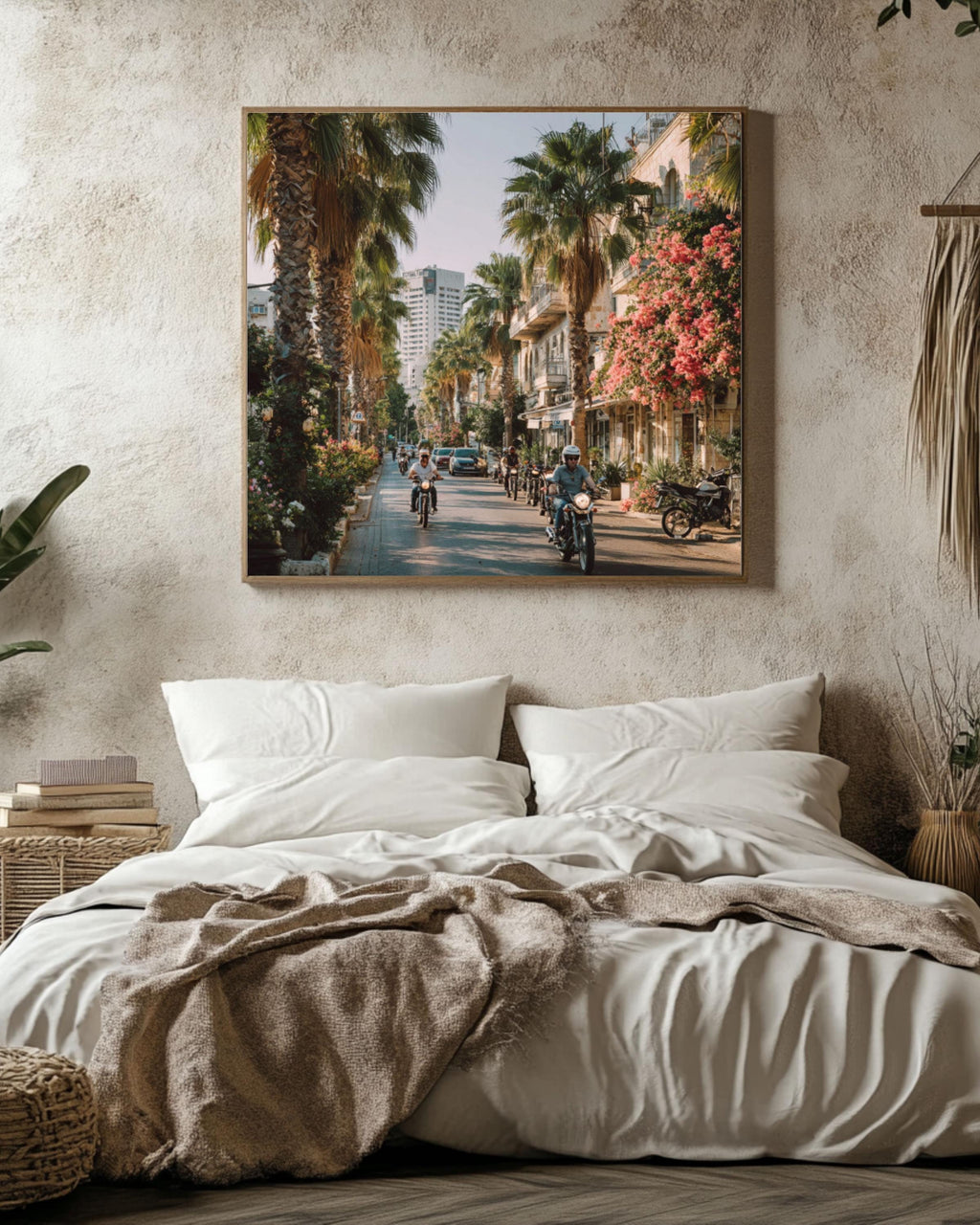 Tel Aviv Street Photography Print | Palm Trees, Urban Scene