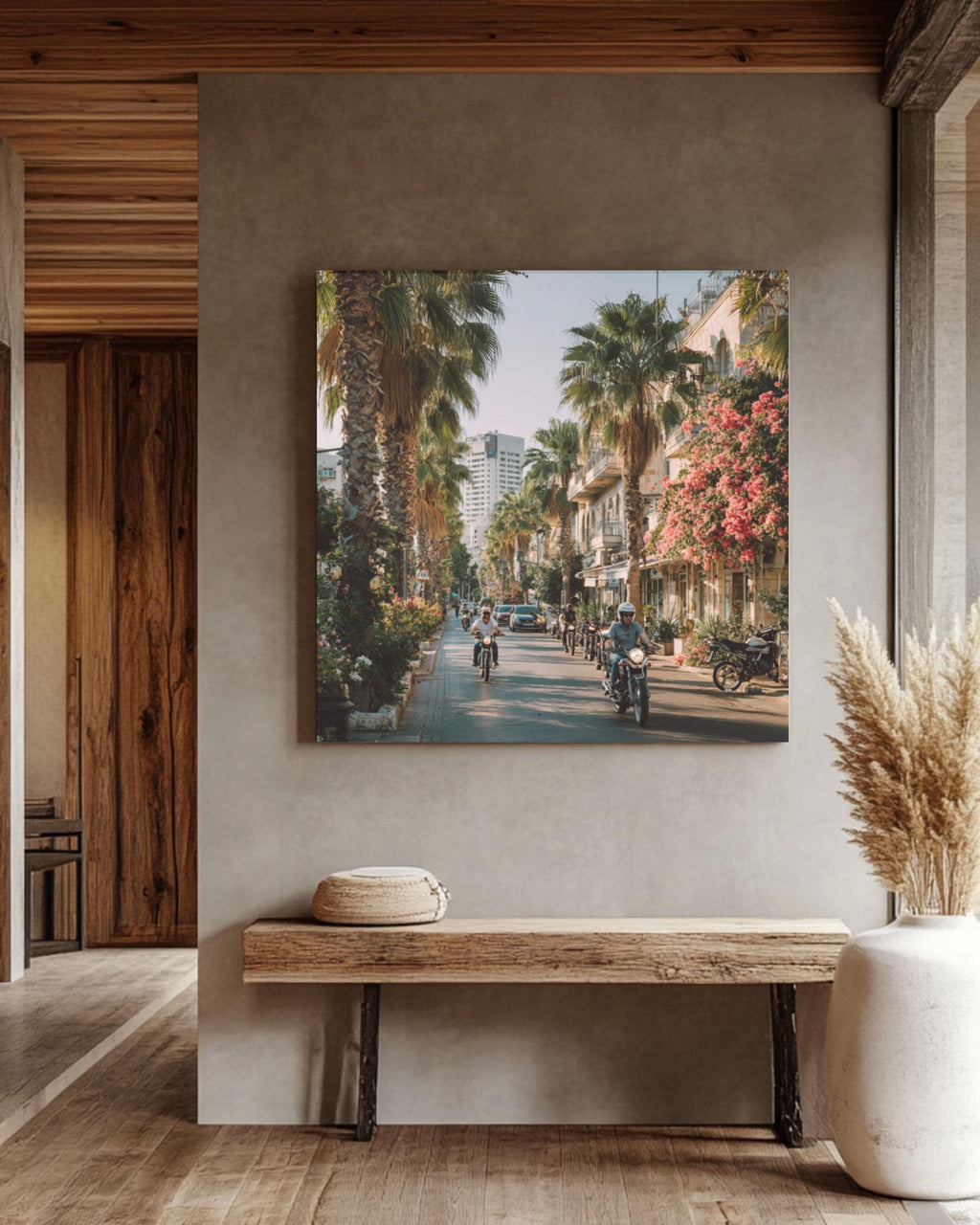 Tel Aviv Street Photography Print | Palm Trees, Urban Scene