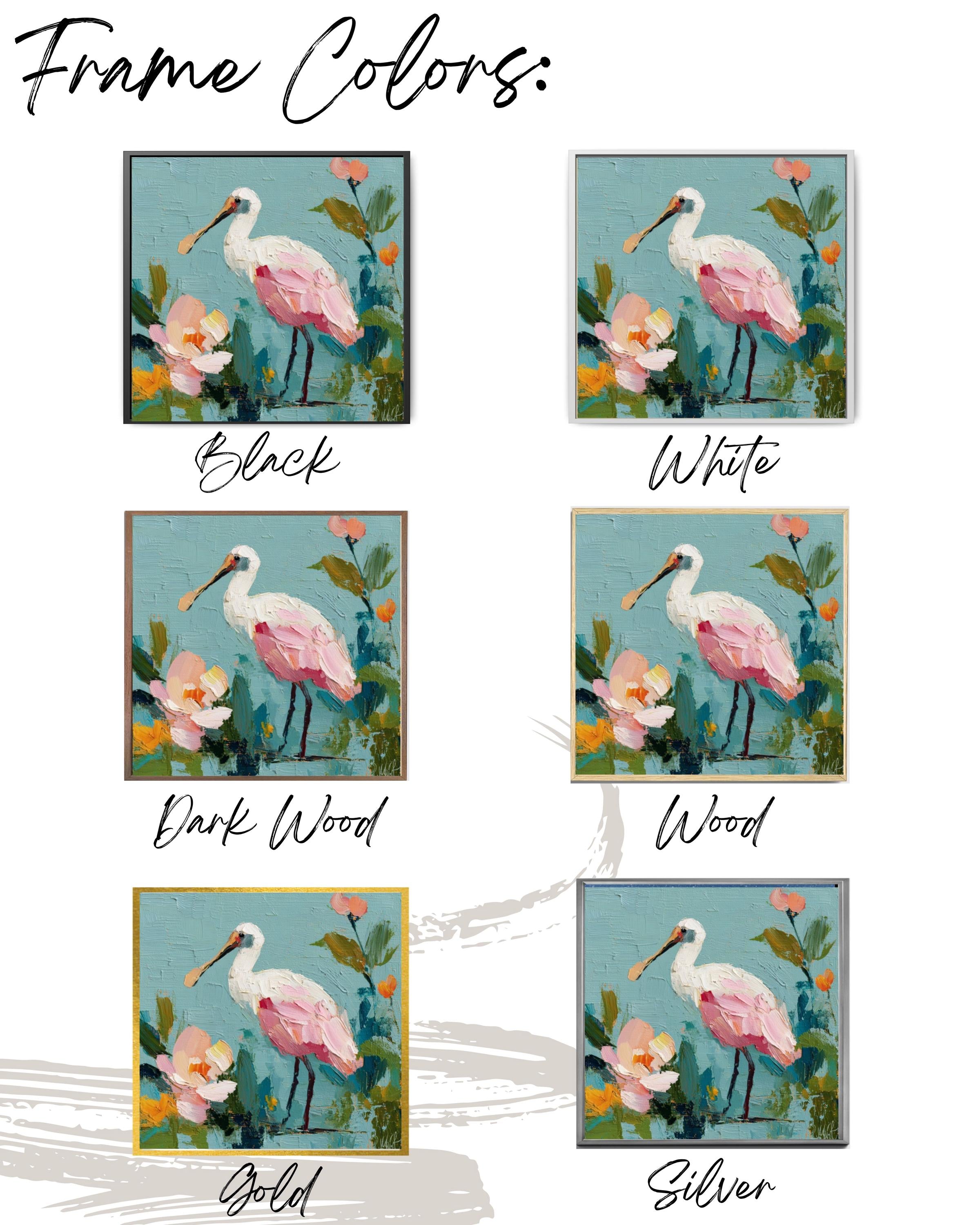 Pink Spoonbill Bird Art | Abstract Floral Pastel